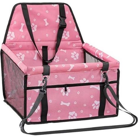 Siège auto pour chien, siège arrière de haute qualité pour chiens de petite et moyenne taille, matériau imperméable, Rose (40 x 34 x 25 cm) (1/5)