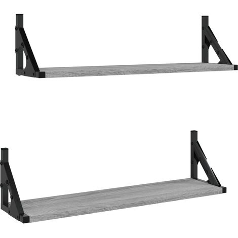 Maison Exclusive - Wandregale 2 Stk. Grau Sonoma 60x15x15,5 cm
