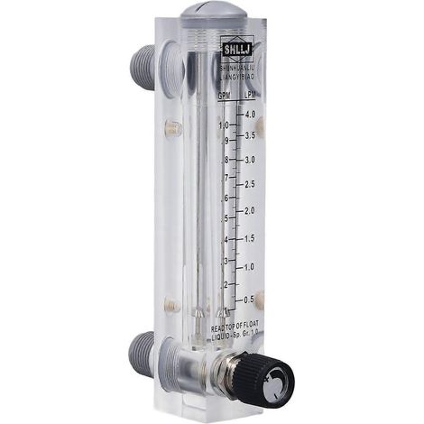 Débitmètre pour liquides. Plaque acrylique transparente et robuste pour la mesure et le contrôle des fluides liquides.