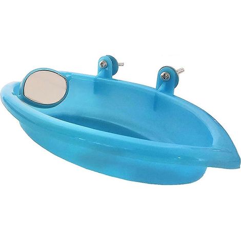 Nouvelle baignoire adaptée aux perroquets, abreuvoir pour oiseaux avec miroir, accessoires pour cage d'animaux, gamelle suspendue, en plastique