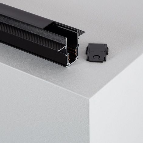 Rail Magnétique 20mm Encastrée 48V 1m Noir (1/5)