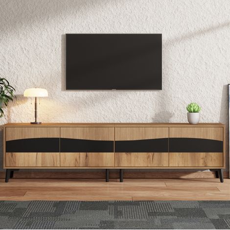 Mueble TV salón con cuatro puertas y diseño natural OKMYHOME (1/5)