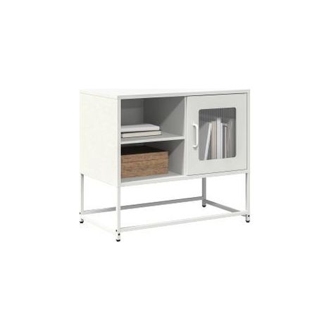 Meuble TV blanc 68x39x60,5 acier (1/5)