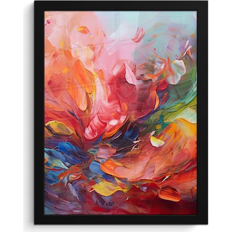 Framed Poster Oil Painting - Art - Abstract - Colorful 30x40 cm