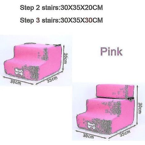 Rutschfeste, abnehmbare 3-stufige Hundetreppe für kleine Hunde und Katzen, ideal für Zwinger, Hundebetten oder andere Haustiere. Haustierzubehör – 3 oder 2 Stufen (30 x 35 cm). (1/5)