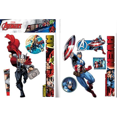 Stickers géant Captain America et Thor Marvel - 50x70cm (1/2)