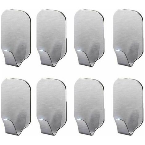 Filiyano-CRUEL Lot de 8 crochets porte-serviettes muraux autocollants en acier inoxydable pour salle de bain et cuisine, petits crabes (1/5)