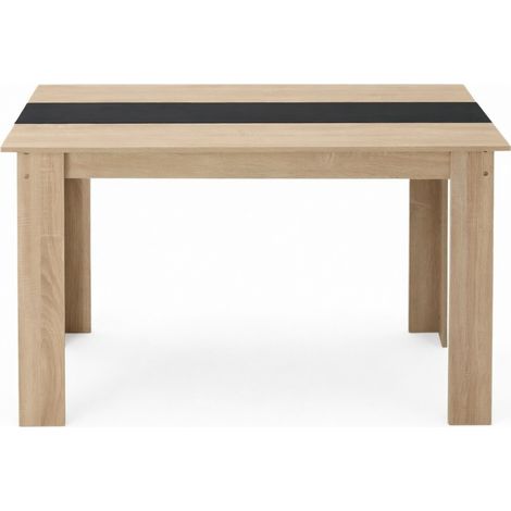 Tavolo da pranzo moderno 120 x 69 x 75 cm in pannello truciolare rovere e nero (1/5)