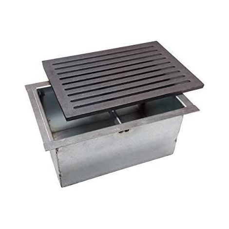 Griglia in ghisa 20x30 con asole cod.L per camino e cassetto raccogli cenere h 14 cm