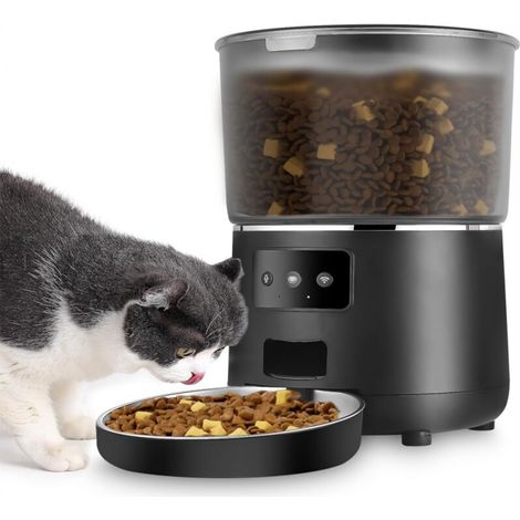 Automatischer Futterautomat für Haustiere, 4 l, smarte App mit Graffiti-Funktion, Katzenfutterautomat, Sprach- und Videofunktionen, für Katzen und Hunde