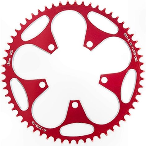 Direktmontage-Fahrradritzel, 110 mm Lochkreis, 5 Löcher, Narrow-Wide-Profil, rote Tönung, kompatibel mit verschiedenen Antriebssystemen (1/5)