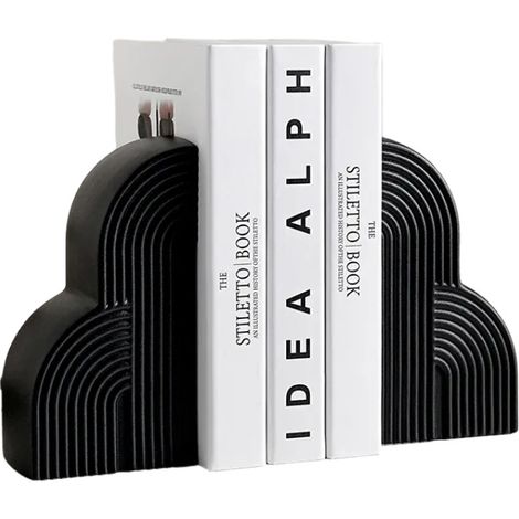 Lot de serre-livres décoratifs pour livres lourds, supports robustes style bohème pour étagère, bibliothèque, décoration moderne de maison, bureau ou bibliothèque (1/5)