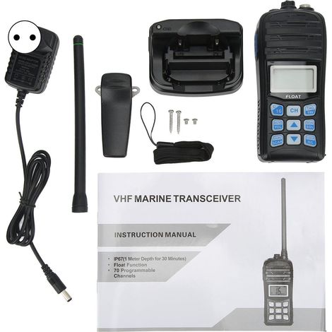 Talkie-walkie marin étanche IP67 flottant 5W VHF portuaire pour logistique navires, chargeur AC100-240V prise AU (1/5)