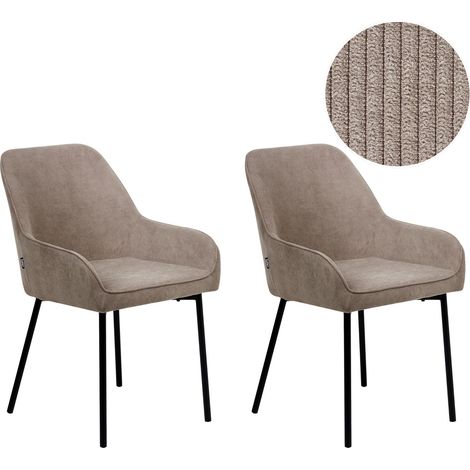 Set di 2 Sedie da Pranzo con Rivestimento in corda beige Loverna