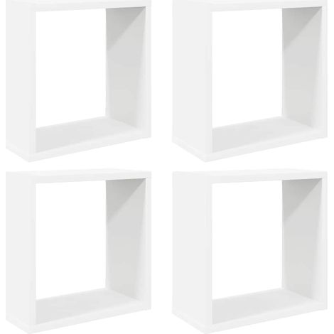 Estantes cubo de pared 4 unidades blanco 30x15x30 cm vidaXL