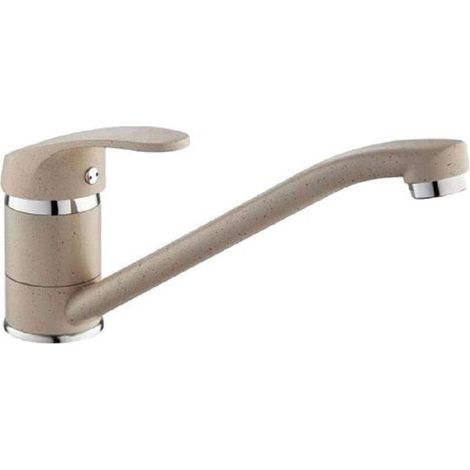 Mitigeur Cuisine Bec Long - Mitigeur Eau Chaude Froide - Finition Avena - Pour Évier Cuisine - 1 Pièce
