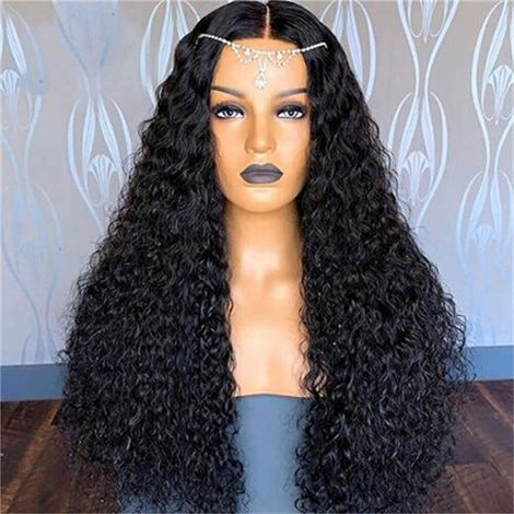 Perruques Brésiliennes Bouclées 28 Pouces avec Frange en Cheveux Naturels pour Femmes Afro (1/3)