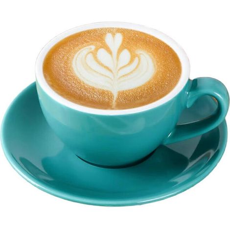 Tasse à café minimaliste en céramique de 220 ml, couleur unie avec base, style européen, bleu latte (1/5)