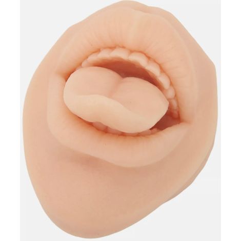 Modèle de bouche et de langue en silicone 3D simulé en deux parties, avec support d'exposition et outil d'entraînement à la perforation de la bouche et de la langue (1/5)