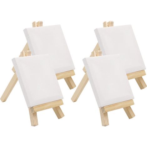 Mini chevalet en bois avec toile pour la peinture, le dessin, les loisirs créatifs et la décoration de mariage ou d'intérieur. (1/5)