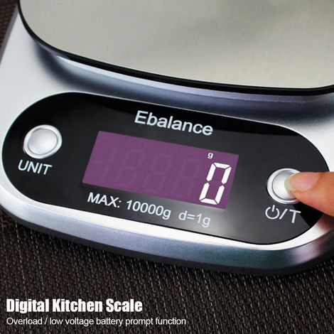 Balance de cuisine électronique précise 10 kg, précision 1 g, acier inoxydable, affichage numérique, usage domestique (1/5)