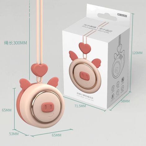 Niedlicher Mini-Ventilator aus ABS-Silikon mit Ladefunktion, ohne Rotorblätter und Trageschlaufe. Ideal für Büro, Schlafzimmer und Studentenwohnheim. Rosa (1/5)