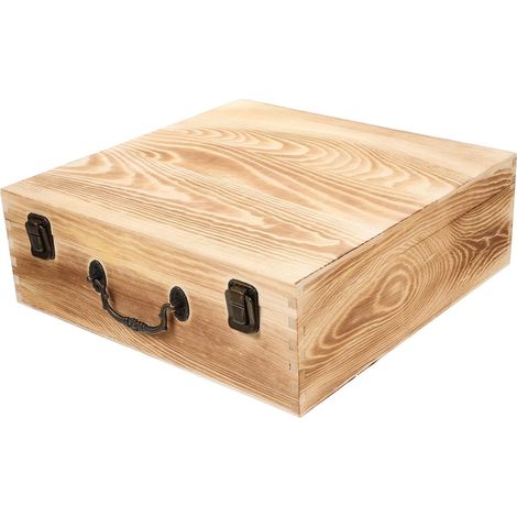 Coffret à Bijoux En Bois 30x30x10 Cm Vintage Rétro Boîte De Rangement Décorative Polyvalente Pour Colliers Bracelets Et Boucles D’oreilles Usage Personnel à Domicile (1/5)