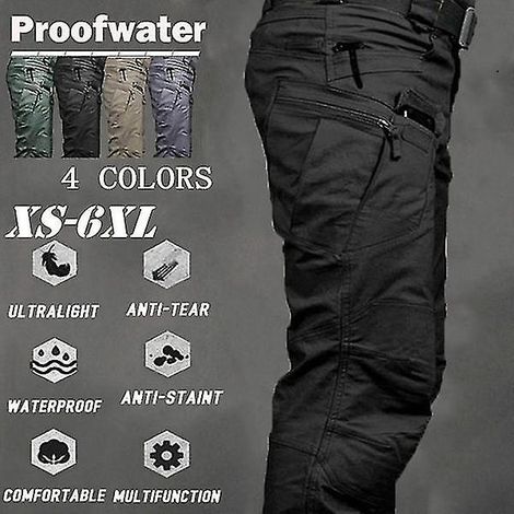 Pantalon cargo tactique homme, pantalon SWAT, pantalon de randonnée pour sports de plein air, pantalon multipoches, salopette d'entraînement, pantalon militaire - 3XL (1/5)