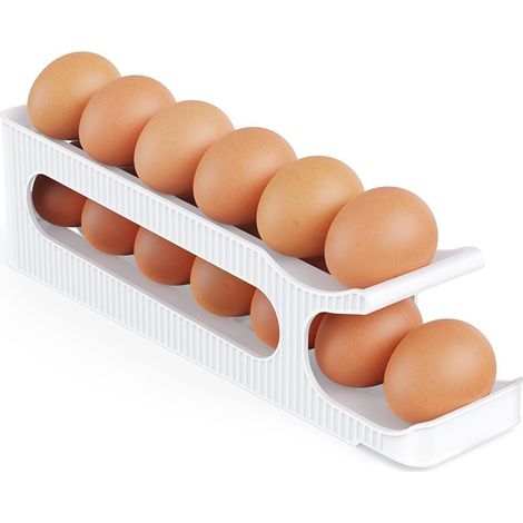 1 Pièce - Rangement Oeuf Frigo - Distributeur Oeuf - Gain De Place Et Roulage Automatique Pour Cuisine Et Réfrigérateur - Transparent - 2 Étages