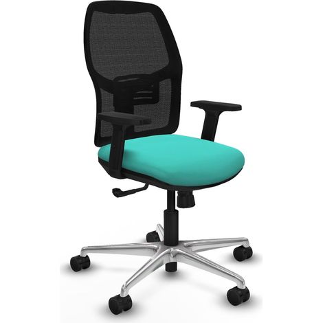 Chaise de bureau piqueras y crespo Alfera noir maille turquoise (1/2)
