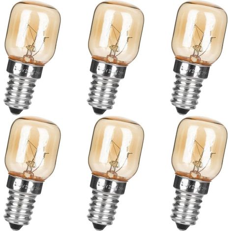Lot de 6 ampoules T25 E14 25W, 230-240V à intensité variable, transparentes pour lampe à sel Himalaya, micro-ondes, réfrigérateur et congélateur (1/5)