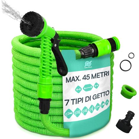 Tuyau extensible de jardin de 45 m avec 7 fonctions pour lavage étanche à l'eau (1/5)