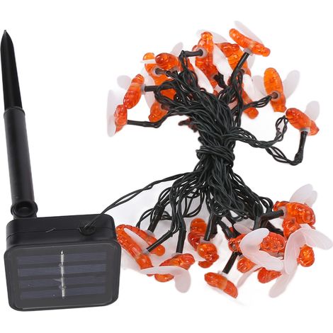 Solarbetriebene LED-Lichterkette in Bienenform, 6,5 m, warmweiß, mit integriertem Akku, wasserdicht für Garten, Terrasse und Außenbereich (1/5)