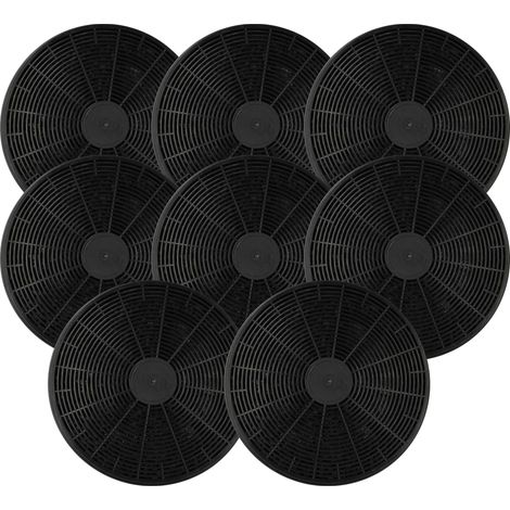 vhbw 8x filtro a carboni attivi compatibile con Klarstein 10013866, 10013867, 10013868, 10013869 cappe aspiranti - 17,5 cm