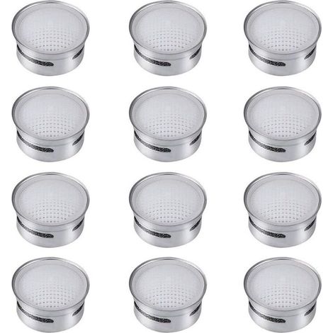 Mousseurs Robinet en Acier Inoxydable M22 M24 Aérateur d'Eau du Robinet Filtre à Robinet d'Économie d'Eau Accessoires de Pièces de Rechange pour Tête de Robinet de Cuisine Salle de Bain 12Pcs (1/4)