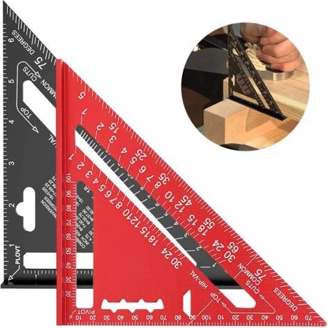 Règle triangulaire de 7 pouces Règle triangulaire carrée en alliage d'aluminium de haute précision (métrique) (1/5)