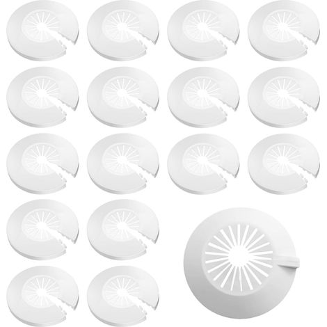 30 Pièces Cache Tuyau Radiateur Couvercles Rosaces de Tuyau Blanc Cache-Tuyau pour Tuyaux d'Eau Chaude et Froide Tuyaux de Gaz Universel 14-29 mm