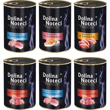 DOLINA NOTECI Alimento umido premium per gatti, ricco di un mix di sapori, senza cereali, 6 x 400 g