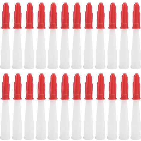 Kit de 24 boquillas de silicona reutilizables para calafateo con juntas rojas para evitar obstrucciones en tus proyectos. (1/5)