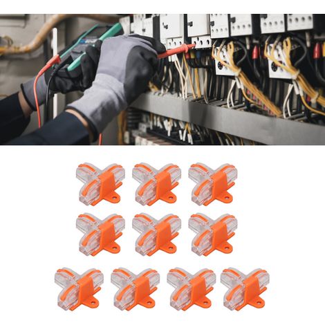 10 pinces universelles de type T T11 pour dénuder et séparer rapidement les fils de cuivre, sans écrasement, pour le raccordement des lignes principales domestiques, fils souples et rigides, orange tr (1/5)
