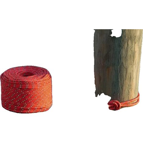 Seil, 8 mm Durchmesser, 50 m Länge, 420 kg Bruchlast, geflochtenes Design, rote Farbe (1/5)