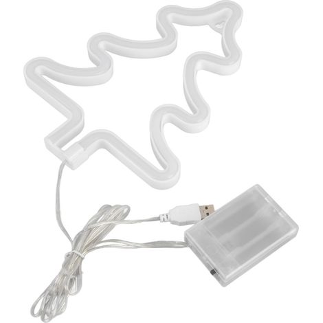 Enseigne lumineuse LED Sapins de Noël verts, forme unique, sûre et stable, idéale pour chambre, bar ou fête. Lumière néon pour chambre, bar ou fête. (1/5)