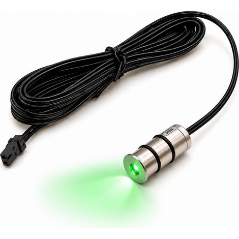 Punto Luce LED Verde Mini da Incasso 12V 0,1W 10 Lumen Diametro 14 mm Foro 12 mm Cavo 2 Metri Spot Decorativo per Ambienti Interni (1/5)