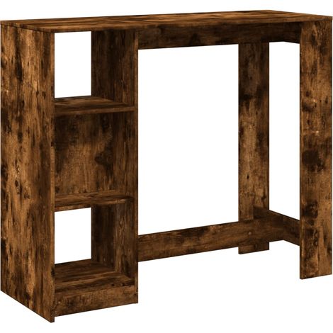 Maison Exclusive - Mesa alta con estante roble ahumado 124x46x103