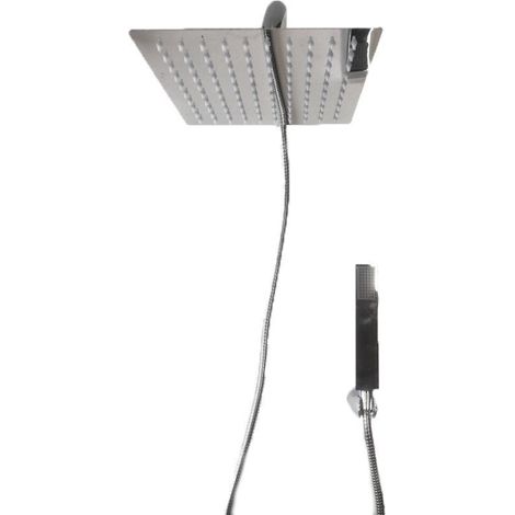Ensemble de douche avec bras de douche 35 cm carré (1/2)