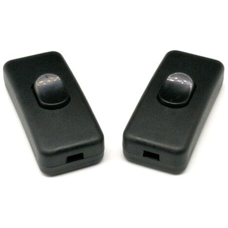 royaluxe-Lot de 3 interrupteurs de lampe avec cordon intermédiaire 250 V/2 A de remplacement pour lampadaire et lampe de table Interrupteur de lampe en ligne 2 lignes (noir)