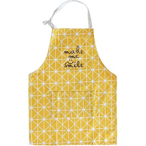 Tablier de cuisine, tablier de cuisine antitache, tablier de majordome, tablier jaune, taille S (1/5)
