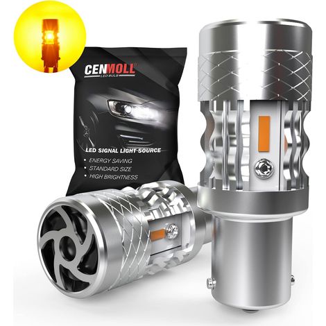 382 P21W Amber Yellow Bulb, 382 p21w Car Bulbs Ba15s LED Turn Signal Bulb 4000LM 500% Brightness Canbus Error Free for Car Front or Rear Turn Signals, Pack of 2 (1/5)