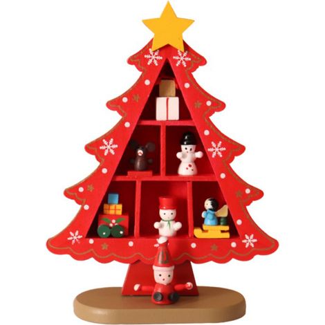 Selbstgemachte Weihnachtsdekoration aus Holz fürs Büro, als Weihnachtsgeschenk und handgefertigter Weihnachtsbaumschmuck (1/5)