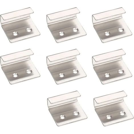 Lot de 8 supports de suspension acier inoxydable kit de fixation pour miroir support robuste pour carrelage en céramique (argent) (1/5)